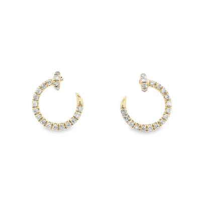 18k Yellow Gold Stud Diamonds Earrings