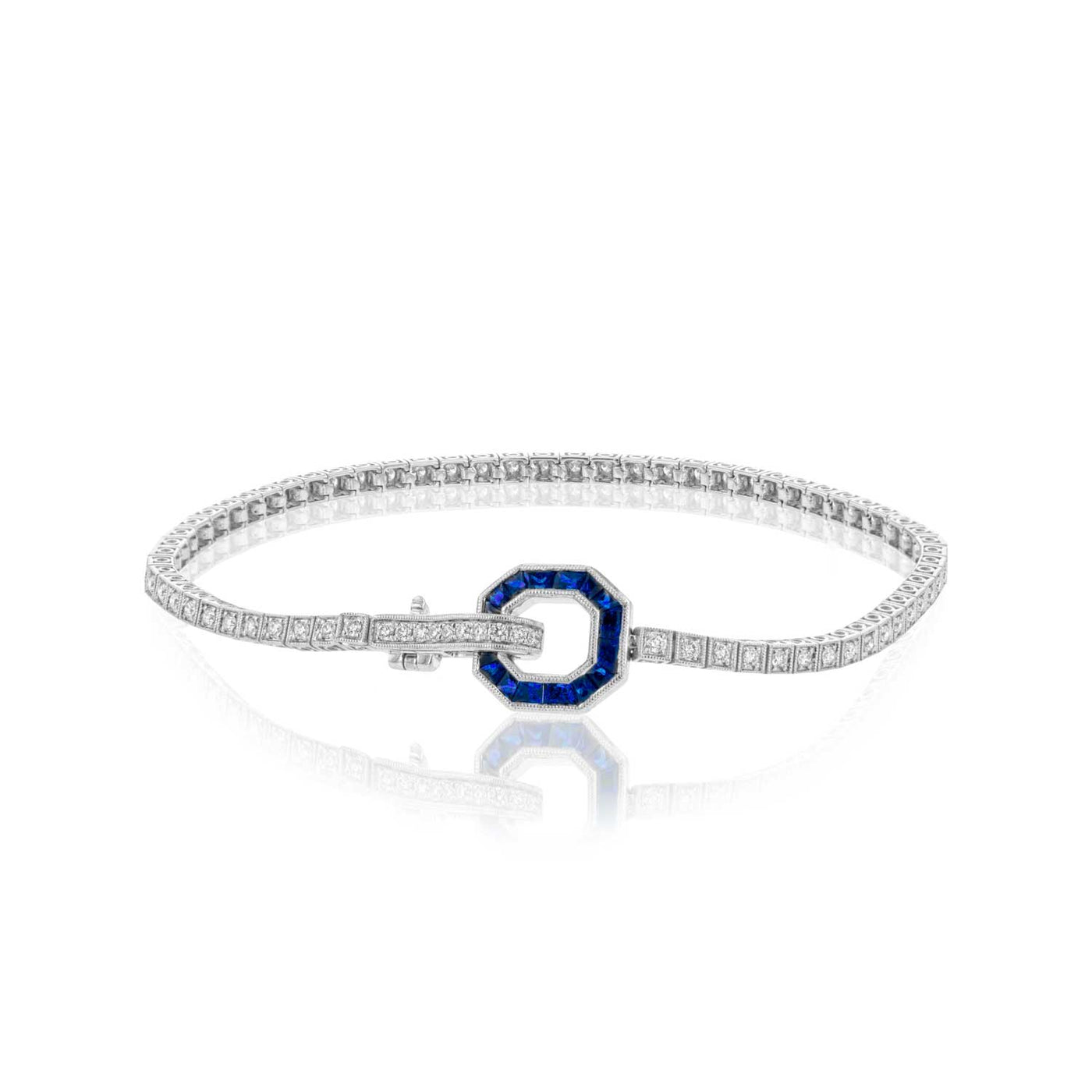 Simon G Buckle Bracelet in 18k Gold with Diamonds & Sapphires – MB1731