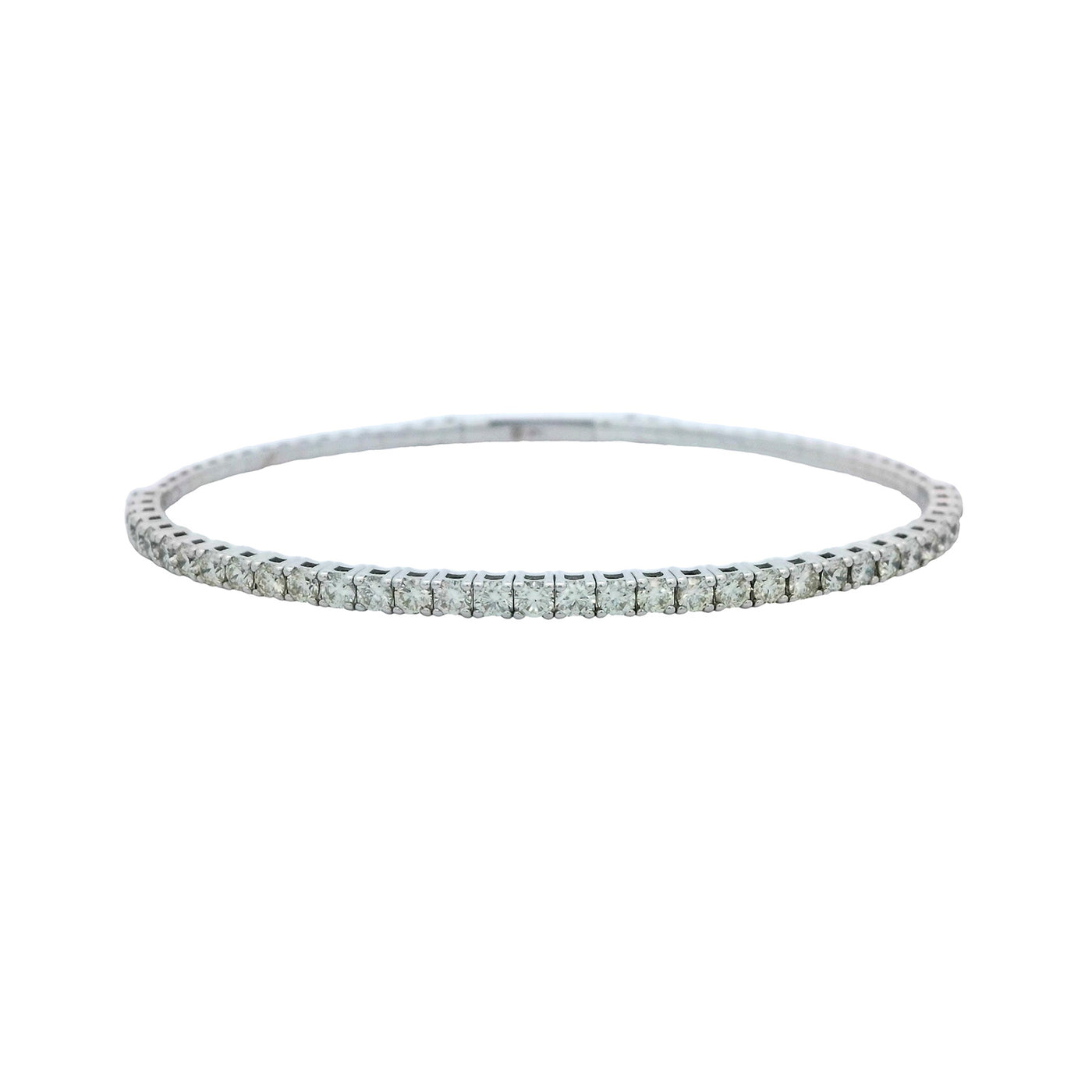 Heera Moti 14k White Gold Flexible Diamond Bangle Bracelet – BDD2395-801