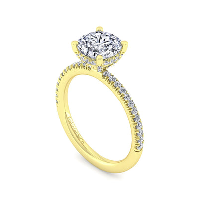 Gabriel & Co. 14k Yellow Gold Solitaire Diamond Semi-Mount Engagement Ring – ER13903R8Y44JJ.CSCZ