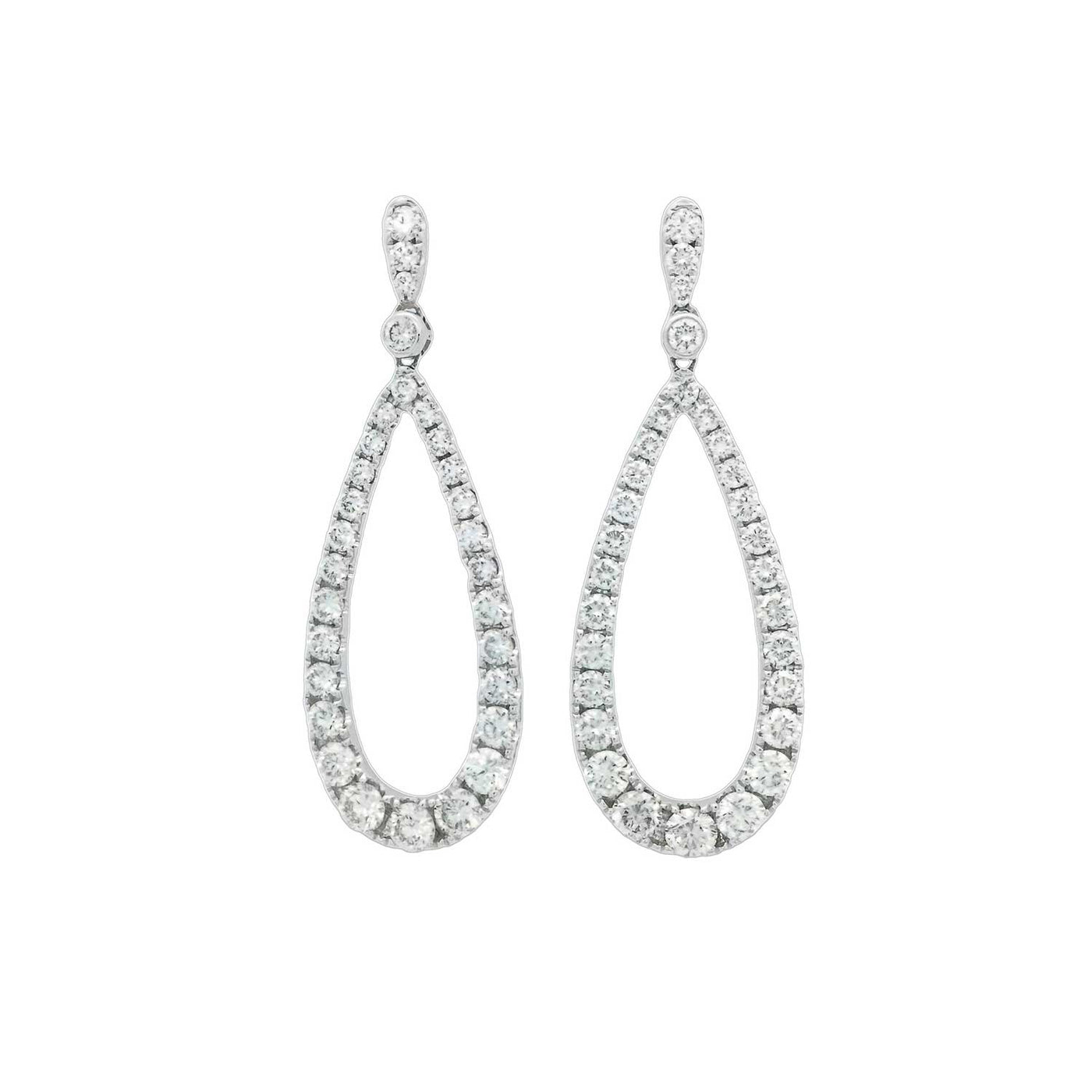 Heera Moti 14k White Gold Drop Diamond Fashion Earrings – ED1070-302