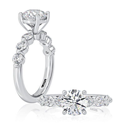 A.Jaffe 14k White Gold Round Straight Diamond Semi-Mount Engagement Ring – MECRD2947/210