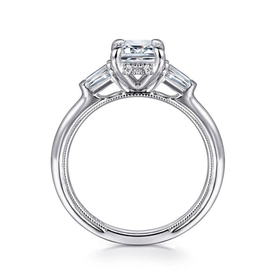 Gabriel & Co. 14k White Gold Emerald Cut Diamond Semi-Mount Engagement Ring – ER16288E10W44JJ.CSCZ