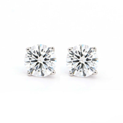 Sterling Silver Round Stud 1ct Lab Grown Diamond Earrings – ER2100W440SS