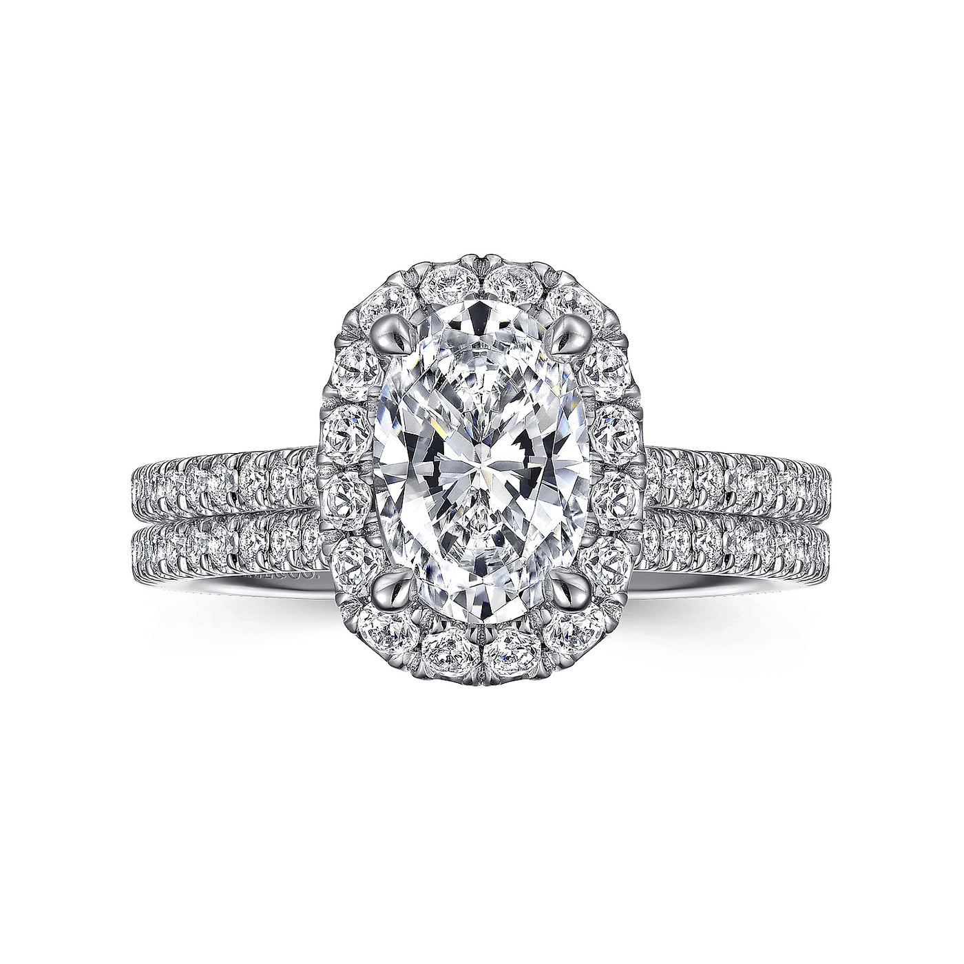 Gabriel & Co. 14k White Gold Oval Halo Diamond Semi-Mount Engagement Ring – ER15801O6W44JJ.CSCZ