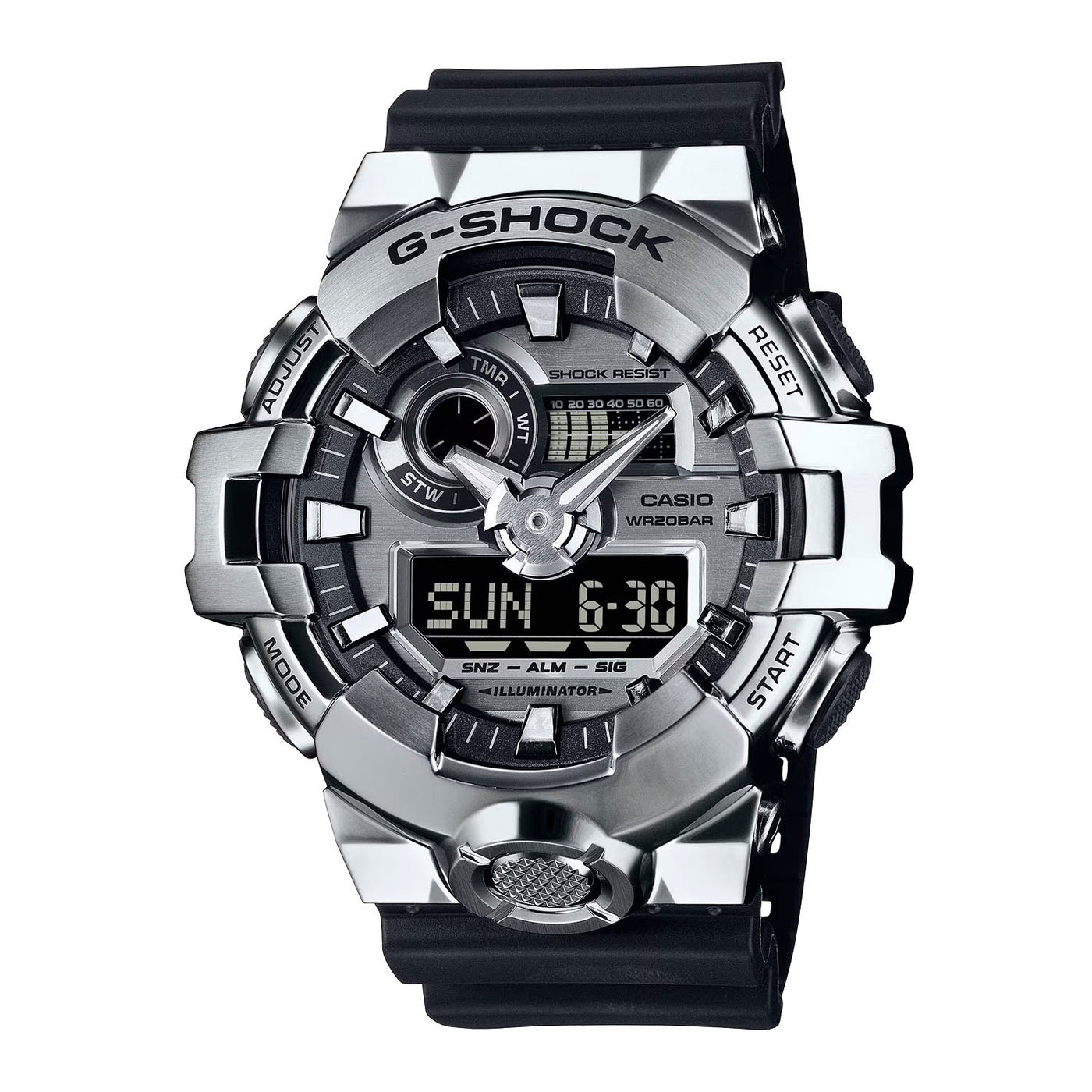 G Shock GM700 1A Ana Digi Bracelet Watch Silver