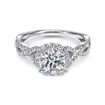 Gabriel & Co. 14k White Gold Halo Diamond Semi-Mount Engagement Ring – ER7543W44JJ.CSCZ
