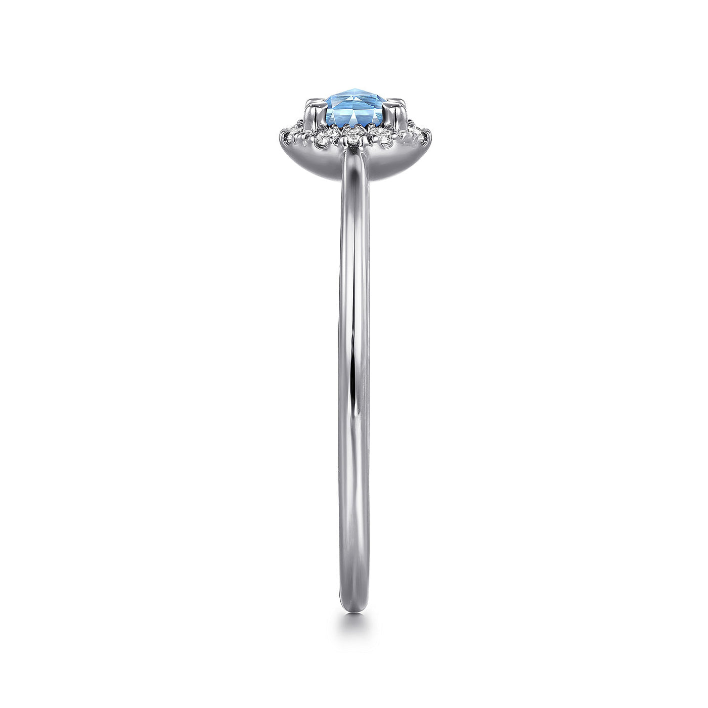 Gabriel & Co. 14k White Gold Diamond and Blue Topaz Halo Ring – LR51264W45BT