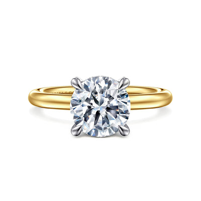 Gabriel & Co. 14k Yellow Gold Round Solitaire Diamond Semi-Mount Engagement Ring – ER16138R8M44JJ.CSCZ