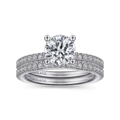 Gabriel & Co. 14k White Gold Solitaire Diamond Semi-Mount Engagement Ring – ER13903R4W44JJ.CSCZ