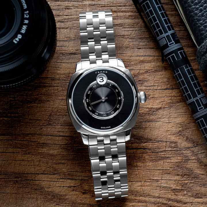 Fears Brunswick 40.5 Jump Hour Raven Black Automatic – BS240.500A