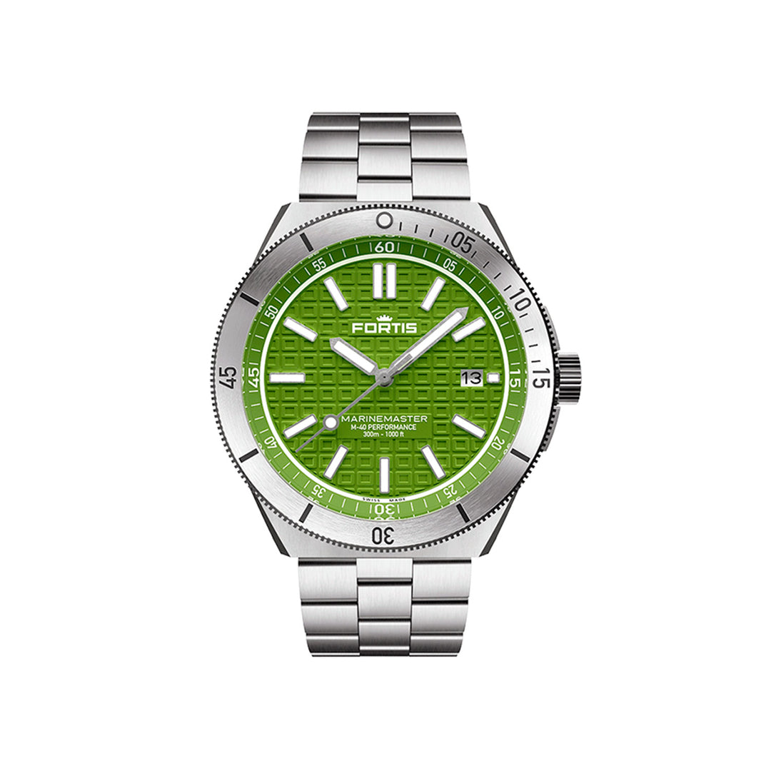 Fortis Marinemaster M-40 Woodpecker Green On Block Bracelet
