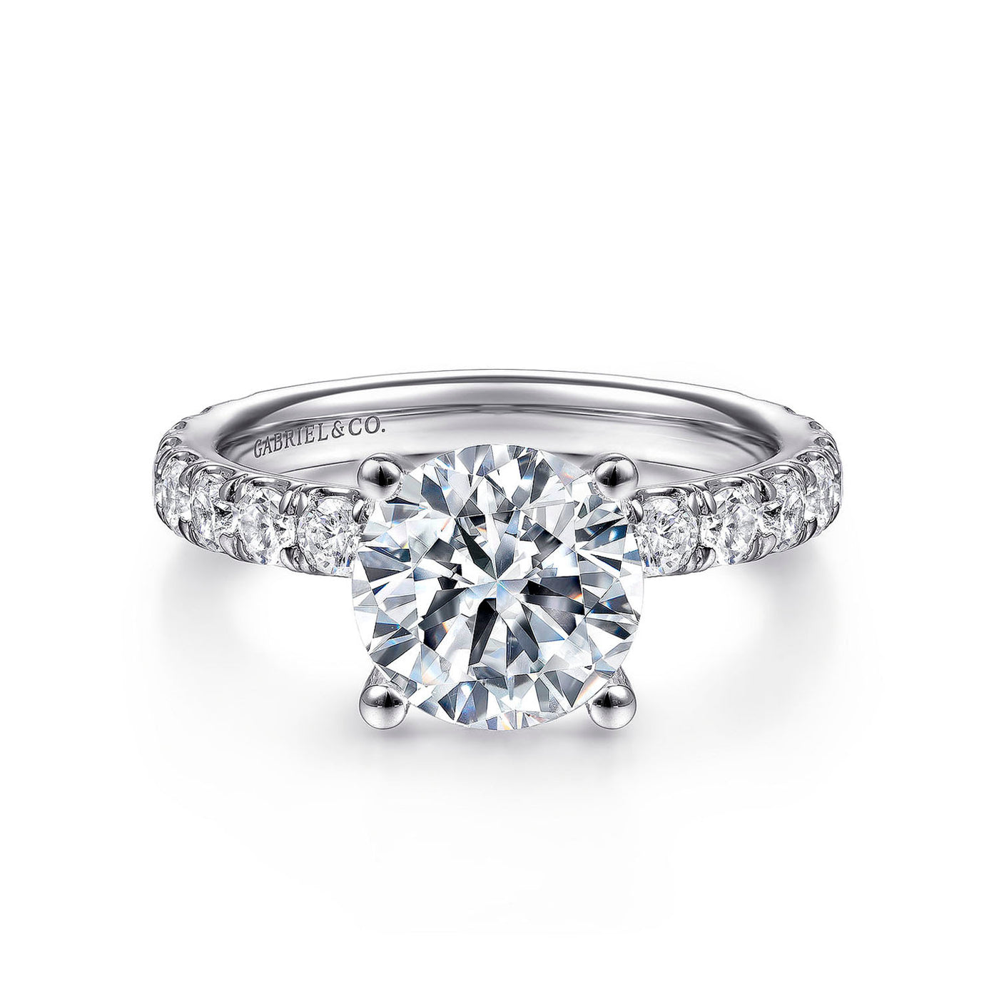 Gabriel & Co. 14k White Gold Round Diamond Semi-Mount Engagement Ring – ER14941R8W44JJ.CSCZ