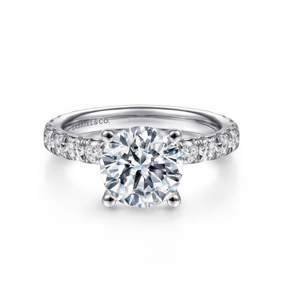 Gabriel & Co. 14k White Gold Round Diamond Semi-Mount Engagement Ring – ER14941R8W44JJ.CSCZ