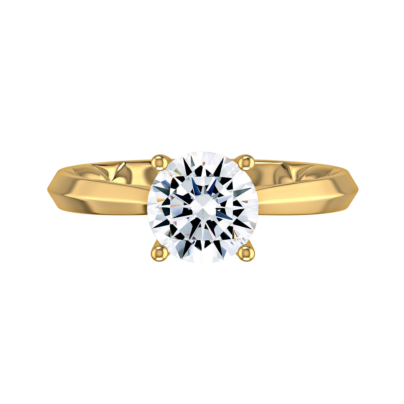 A.Jaffe 14k Yellow Gold Round Hidden Halo Diamond Semi-Mount Engagement Ring – ME2211Q/156