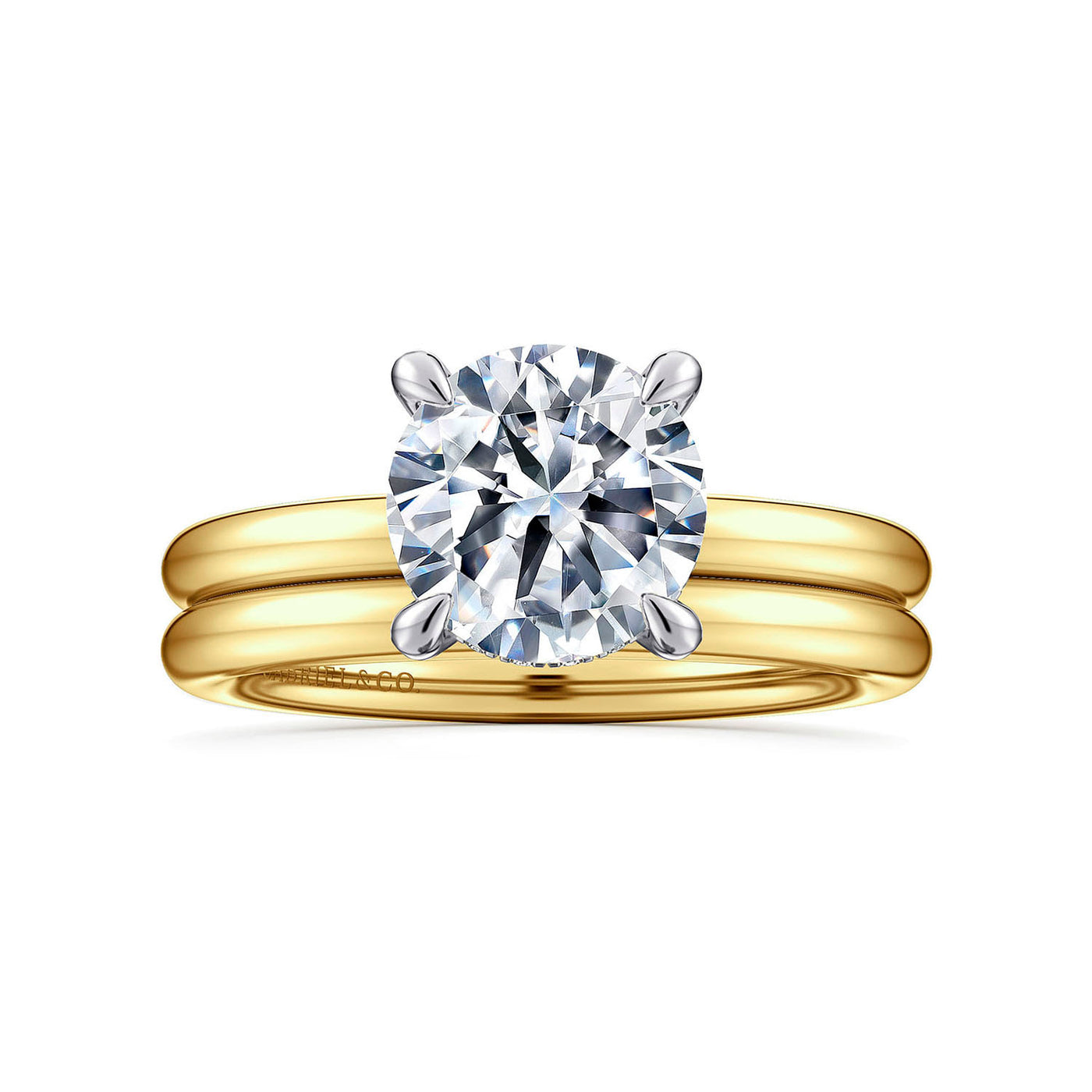 Gabriel & Co. 14k Yellow Gold Round Solitaire Diamond Semi-Mount Engagement Ring – ER16138R8M44JJ.CSCZ