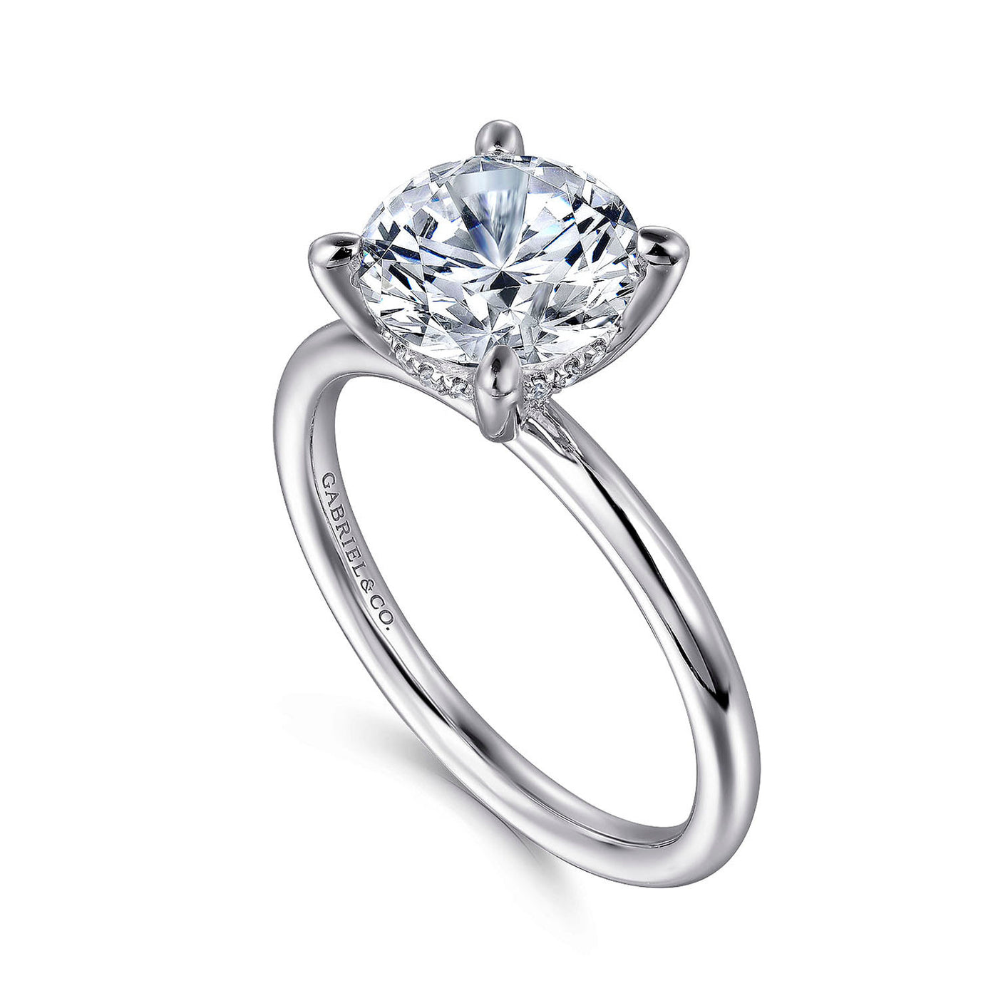 Gabriel & Co. 14k White Gold Round Diamond Semi-Mount Engagement Ring – ER15739R8W44JJ.CSCZ