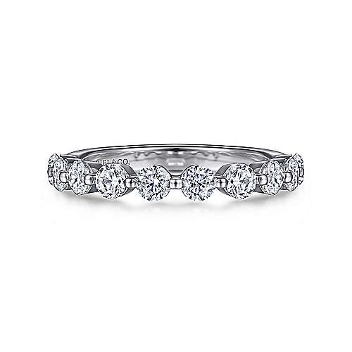 Gabriel & Co. 14k White Gold Straight Diamond Wedding Band – AN15501W44JJ