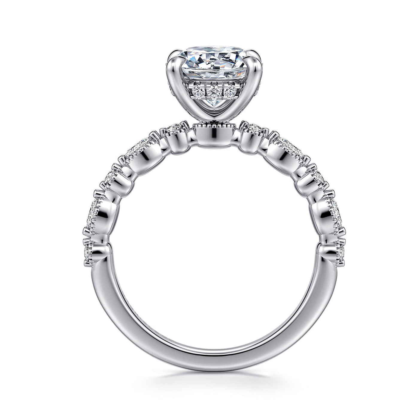 Gabriel & Co. 14k White Gold Round Diamond Semi-Mount Engagement Ring – ER16233R8W44JJ.CSCZ