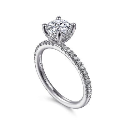 Gabriel & Co. 14k White Gold Solitaire Diamond Semi-Mount Engagement Ring – ER13903R4W44JJ.CSCZ