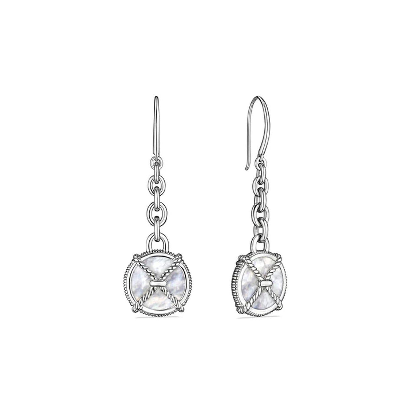 Judith Ripka Creations Sterling Silver Isola Round Drop Mother Of Pearl Earrings – JESS0318-MOP