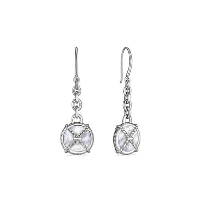 Judith Ripka Creations Sterling Silver Isola Round Drop Mother Of Pearl Earrings – JESS0318-MOP