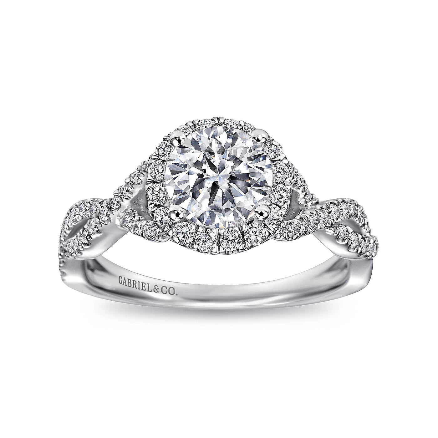 Gabriel & Co. 14k White Gold Halo Diamond Semi-Mount Engagement Ring – ER7543W44JJ.CSCZ