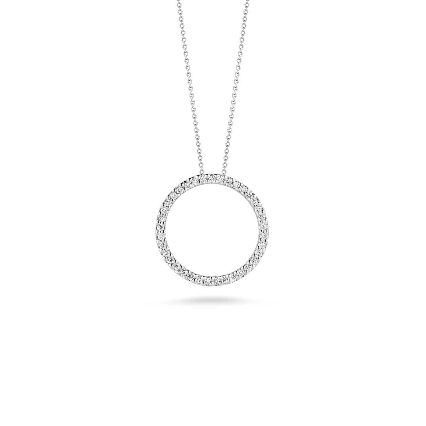 Roberto Coin 18k White Gold Circle of life Diamond Circle Pendant Necklace – 001259AWCHX0