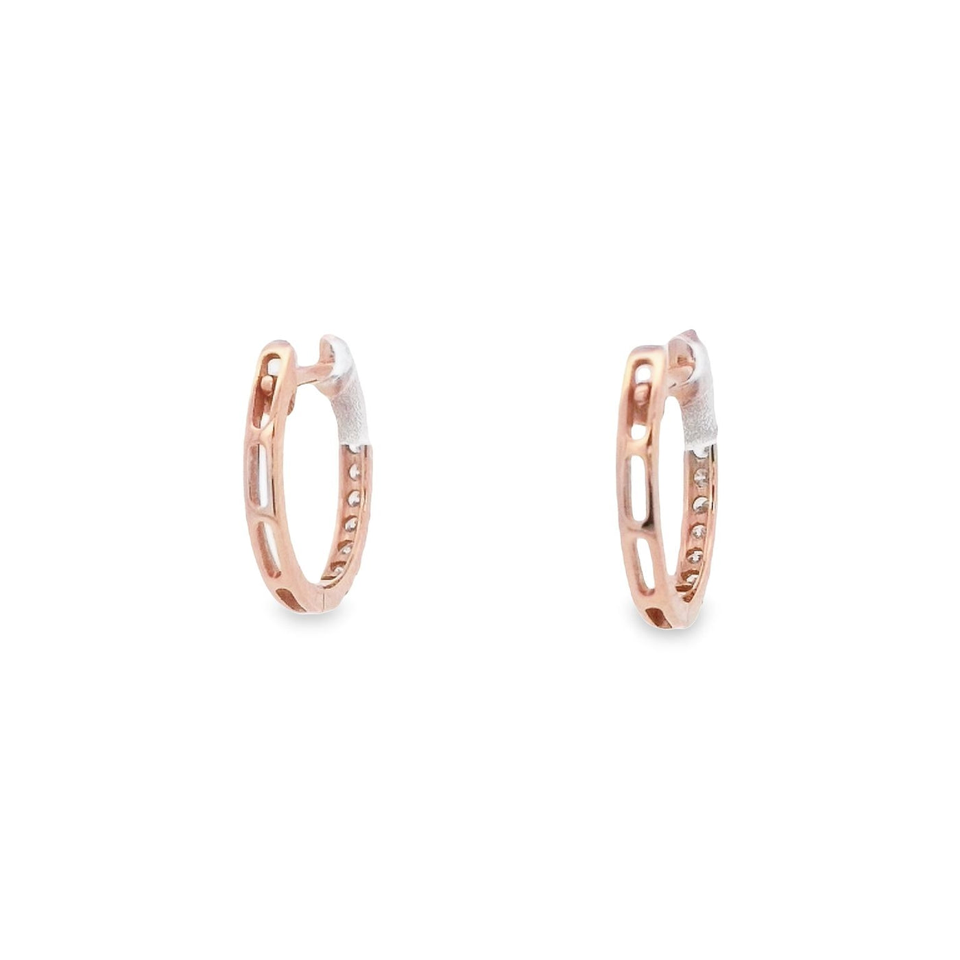 SANJ Jewellery18k Rose Gold Oval Diamond Hoop Earrings