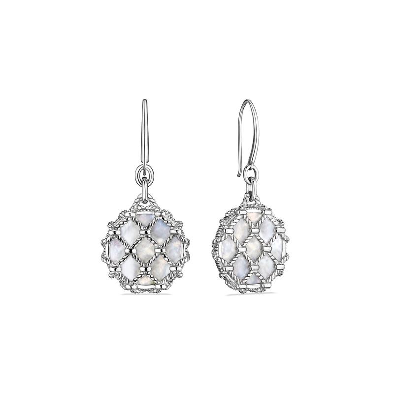Judith Ripka Creations Sterling Silver Isola Mother of Pearl Circle Drop Earrings – JESS0319-MOP