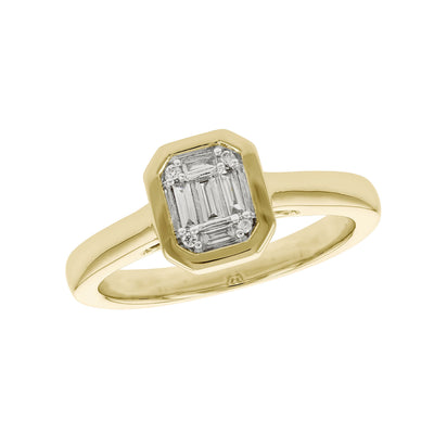 Allison Kaufman 14k Yellow Gold Straight Diamond and Diamonds Engagement Ring – D5968_Y