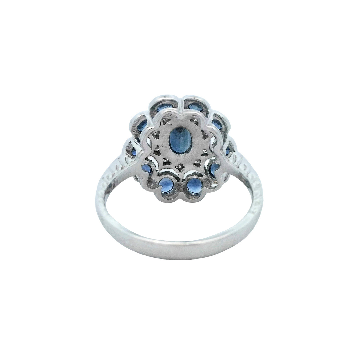 Estate 14k White Gold Sapphires and Diamonds Ring – 1050