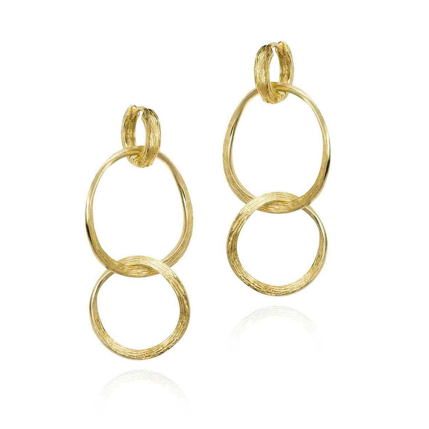Jorge Revilla Sterling Silver 18k Yellow Gold Vermeil Florence Drop Earrings – PE129-71/O