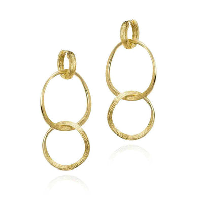 Jorge Revilla Sterling Silver 18k Yellow Gold Vermeil Florence Drop Earrings – PE129-71/O