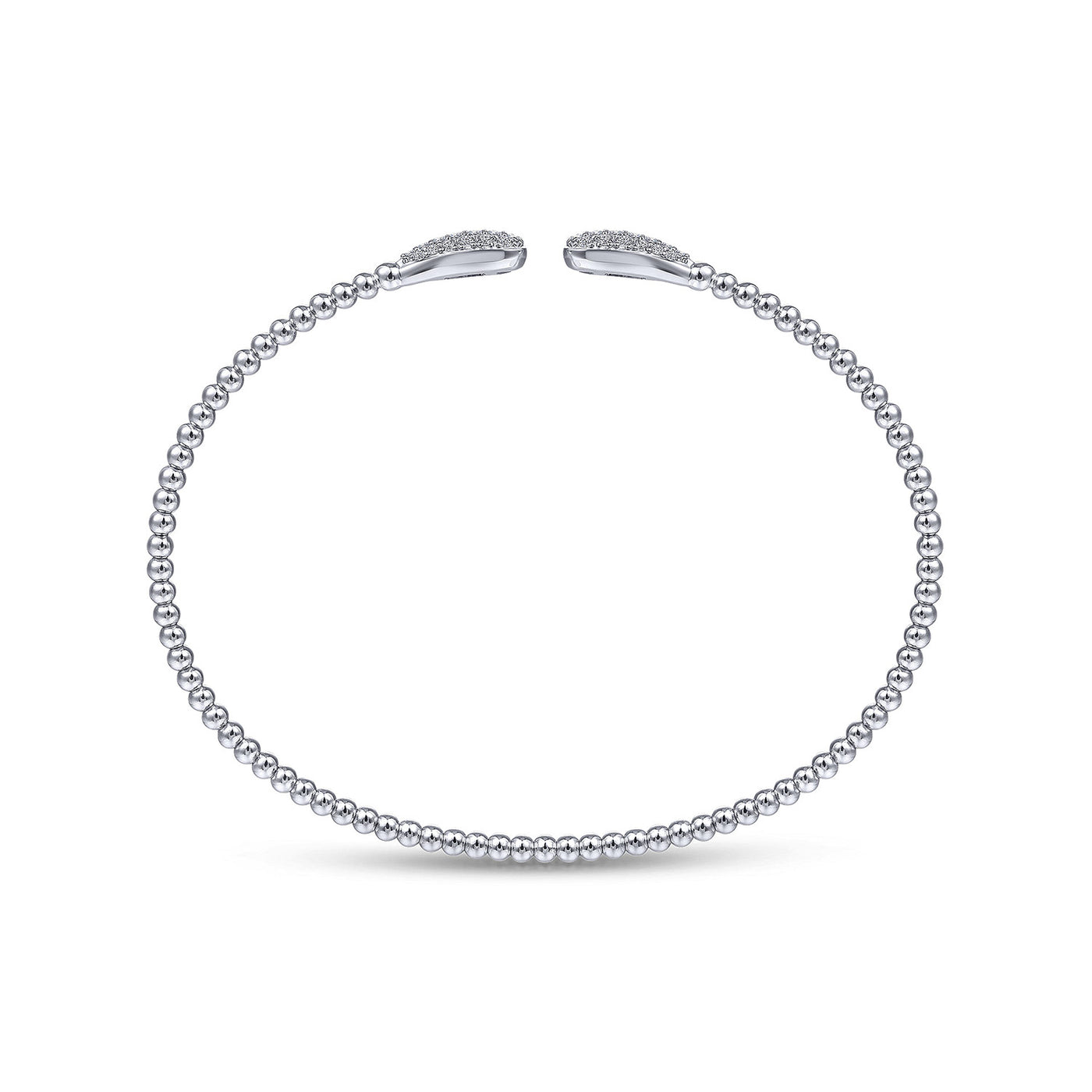 Gabriel & Co. 14k White Gold Beaded Diamond Bangle Bracelet – BG4230-62W45JJ