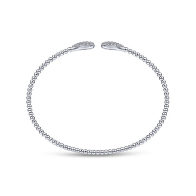Gabriel & Co. 14k White Gold Beaded Diamond Bangle Bracelet – BG4230-62W45JJ