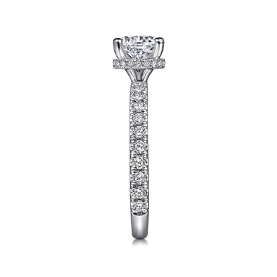 Gabriel & Co. 14k White Gold Round Hidden Halo Diamond Semi-Mount Engagement Ring – ER14649R4W44JJ.CSCZ