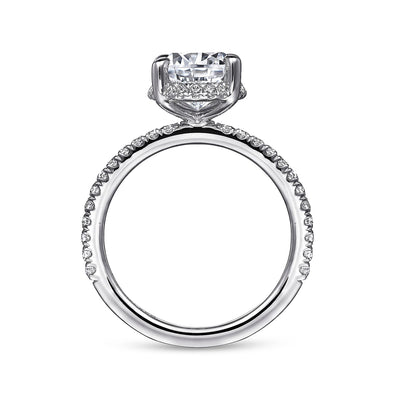 Gabriel & Co. 14k White Gold Oval Hidden Halo Diamond Semi-Mount Engagement Ring – ER14719O12W44JJ.CSCZ