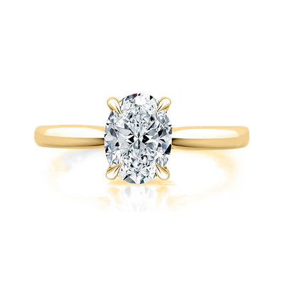 14k Yellow Gold Round Solitaire Diamond Semi-Mount Engagement Ring – MECOV2543/208