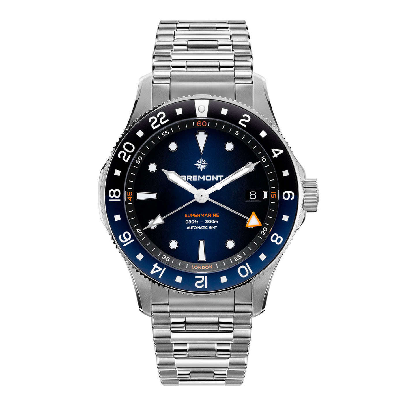 Bremont Supermarine 300m GMT 'Glacier' Blue Automatic – SM40-GMT-SS-BLBK-B