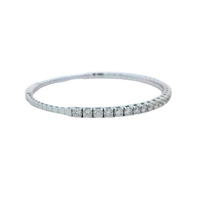 Heera Moti 14k White Gold Flexible Diamond Bangle Bracelet – BDD4541-631