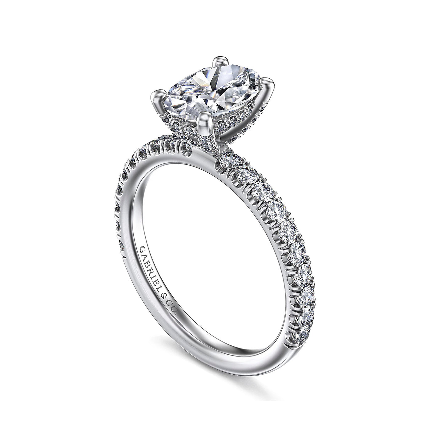 Gabriel & Co. 14k White Gold Hidden Halo Diamond Semi-Mount Engagement Ring – ER13904O6W44JJ.CSCZ