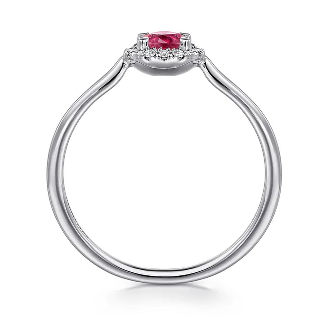Gabriel & Co. 14k White Gold Diamonds and Ruby Halo Ring – LR51264W45RA