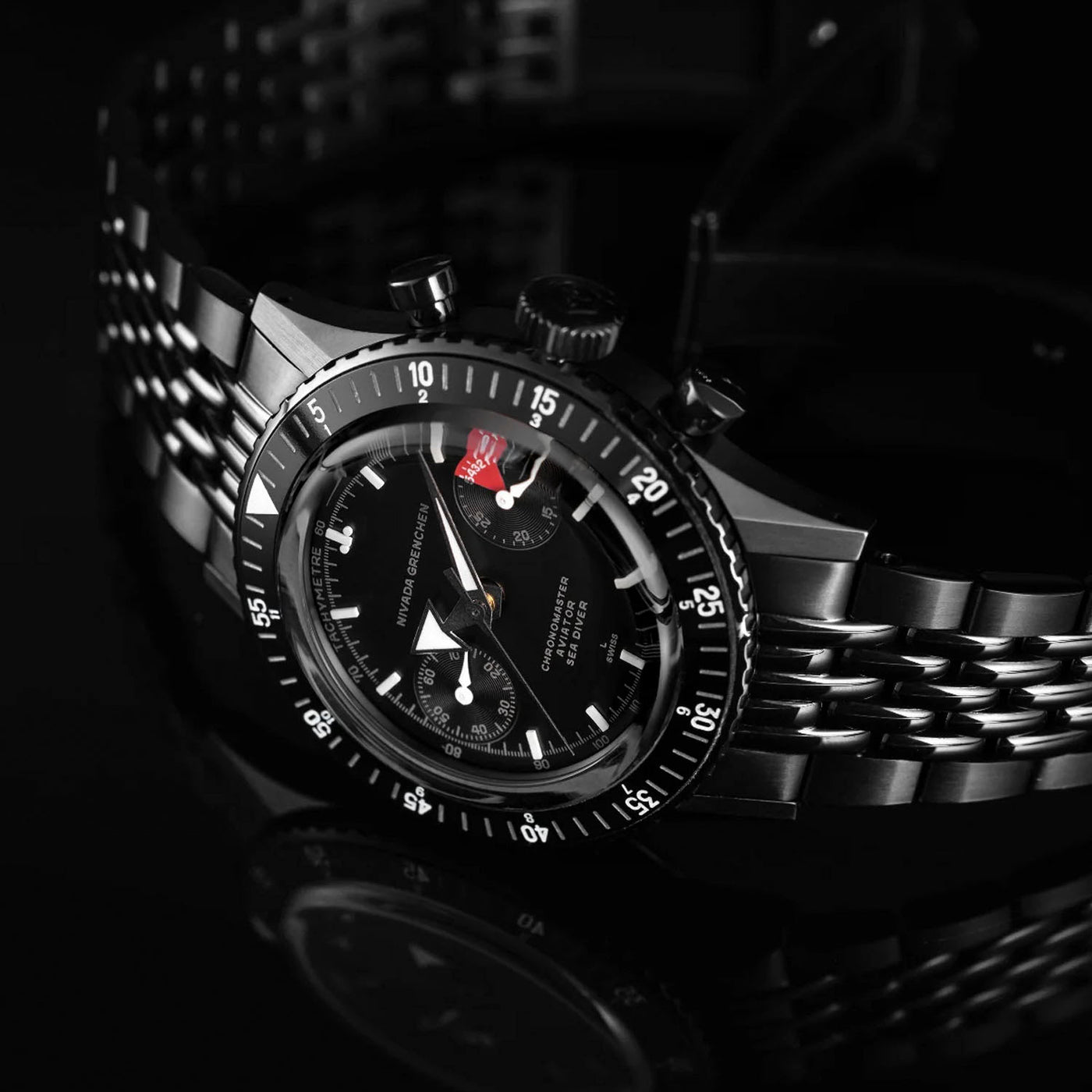 Nivada Grenchen Chronomaster Full Black Limited Edition Automatic – 85015A19