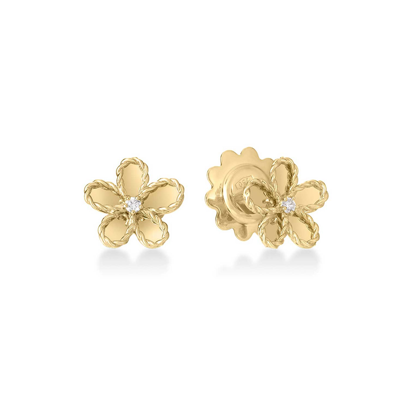Roberto Coin 18k Yellow Gold Jasmine Flower Stud Earrings – 7773757AYERX