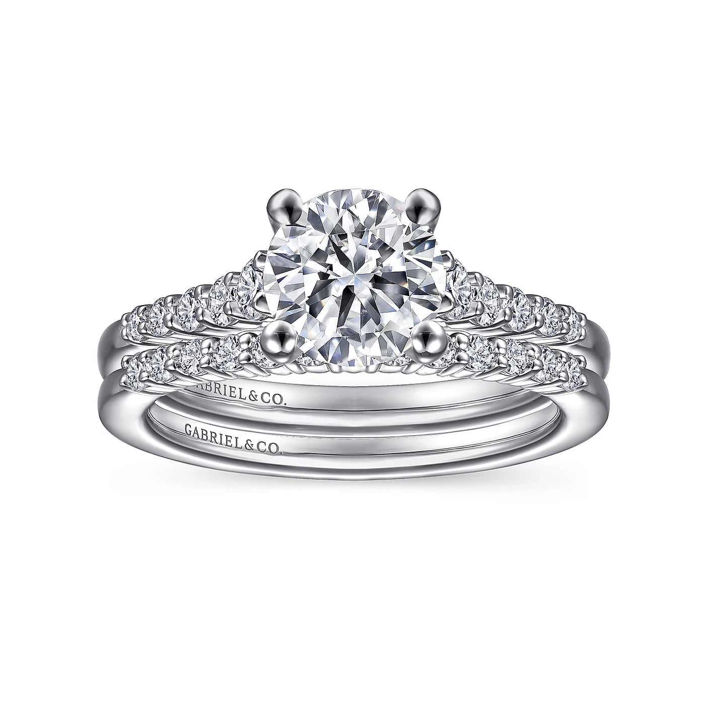 Gabriel & Co. 14k White Gold Round Solitaire Diamond Semi-Mount Engagement Ring – ER11755R4W44JJ.CSCZ