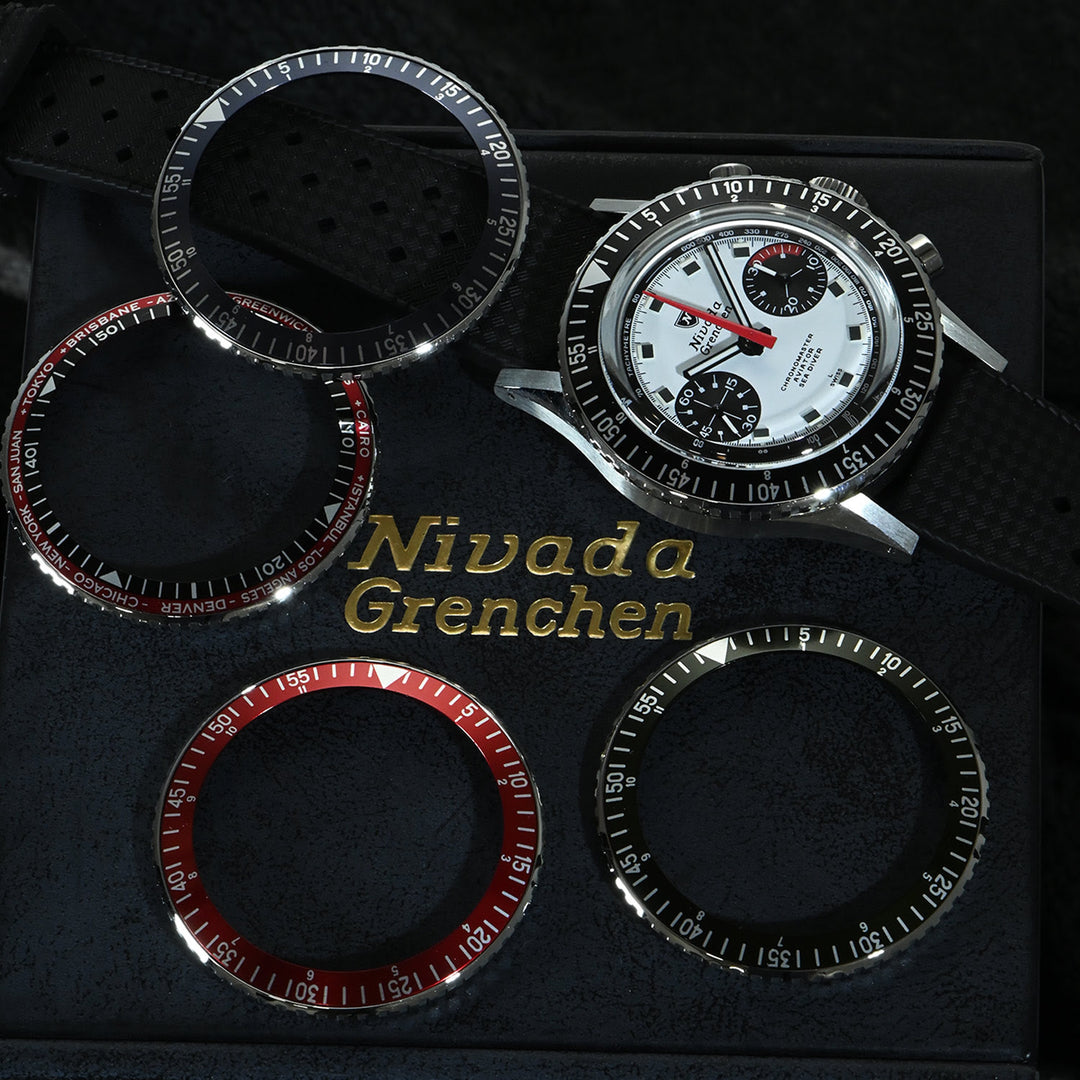Nivada Grenchen Chronomaster Singer Inter.Bezel Stem Winding