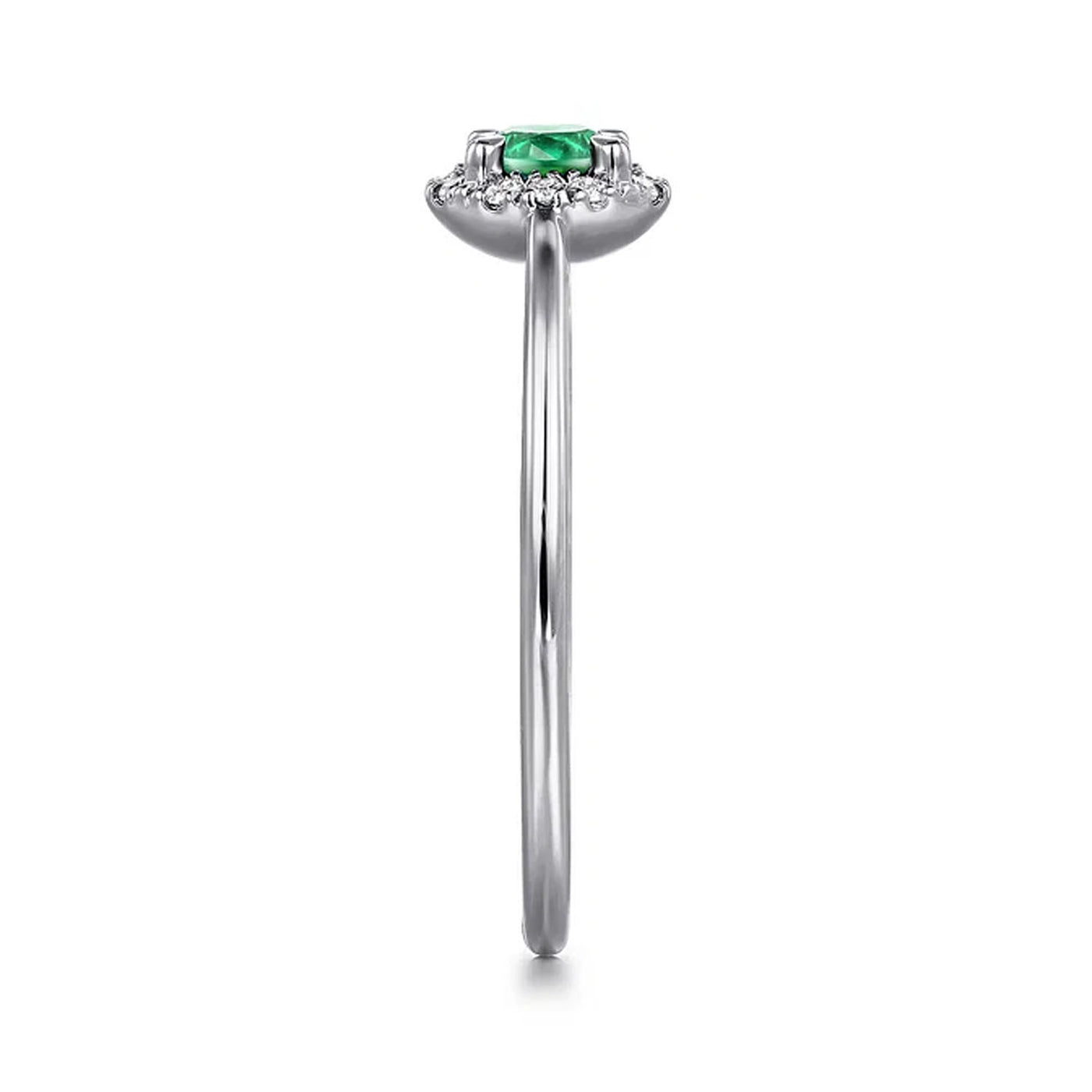 Gabriel & Co. 14k White Gold Diamonds and Emerald Halo Ring – LR51264W45EA