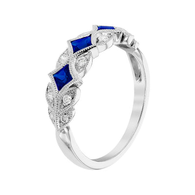 Allison Kaufman 14k White Gold Sapphires and Diamonds Fashion Ring – W2433