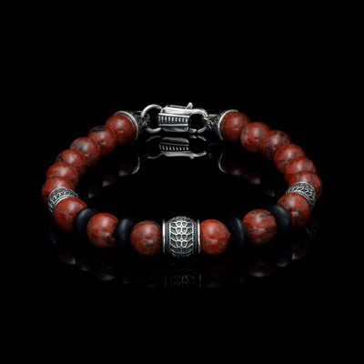 William Henry Newport Beaded Bracelet with Red Jasper – BB49 RSJ - LG